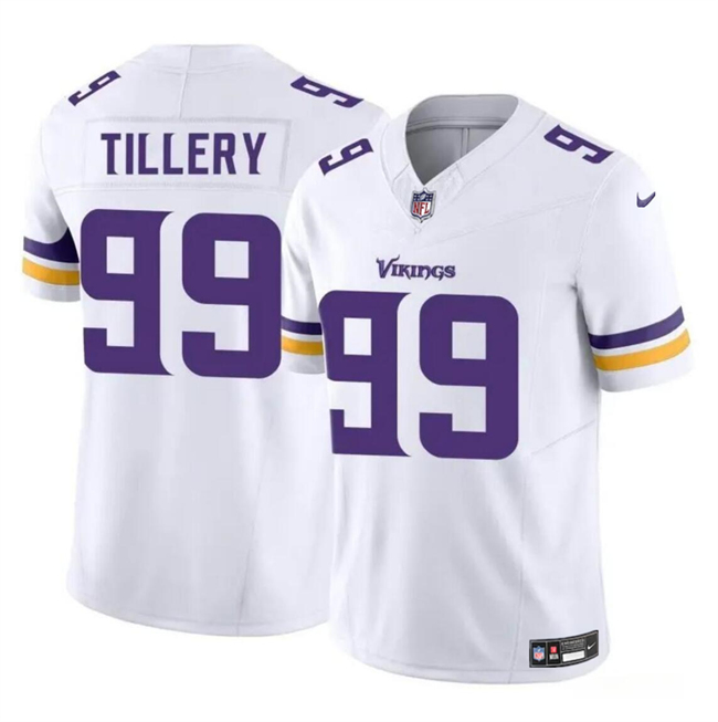 Men's Minnesota Vikings #99 Jerry Tillery White 2023 F.U.S.E. Vapor Untouchable Limited Football Stitched Jersey - Click Image to Close